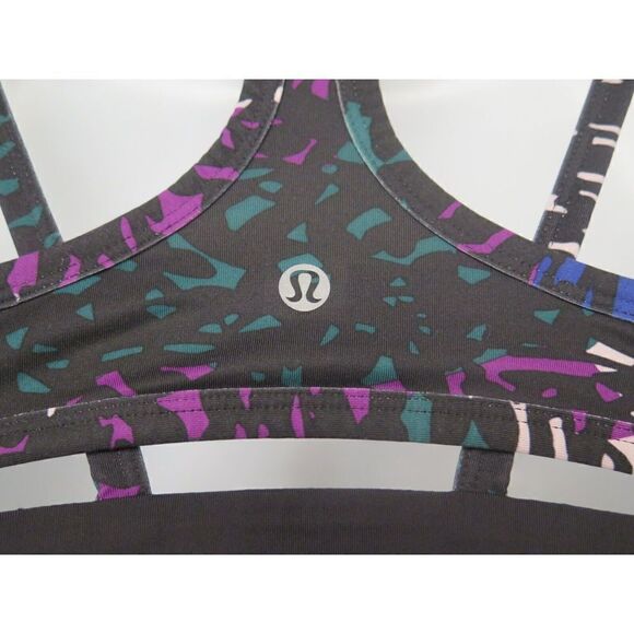 Lululemon Women’s Sz 6 Black/Multicolor Energy Sports Bra - Picture 5 of 7